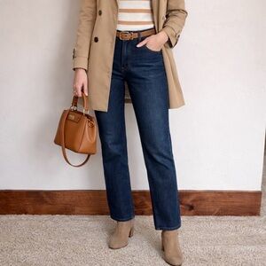 NEW City Blues straight leg 5-pocket jeans Tummy control stretch in Blue Sz 12